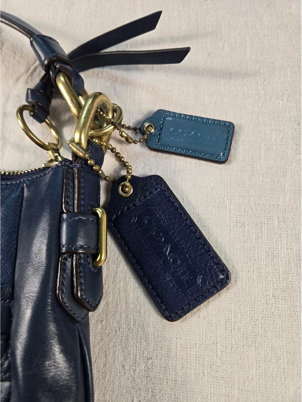 Vintage COACH Chelsea Ashlyn Hobo Bag Midnight Blue Navy Leather VGUC Pristine